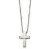 Lex & Lu Chisel Stainless Steel Cross Pendant 22'' Necklace LAL40488 - 3 - Lex & Lu