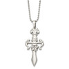 Lex & Lu Chisel Stainless Steel Dagger Necklace 24'' LAL40512 - Lex & Lu