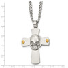 Lex & Lu Chisel Stainless Steel Skull on Cross Necklace 24'' - 5 - Lex & Lu