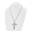 Lex & Lu Chisel Stainless Steel Polished Crucifix Pendant 22'' Necklace - 4 - Lex & Lu