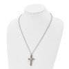 Lex & Lu Chisel Stainless Steel Polished & Pink Plated Cross Necklace 22'' - 4 - Lex & Lu