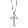 Lex & Lu Chisel Stainless Steel Silver Inlay Cross Pendant Necklace 24'' - 3 - Lex & Lu