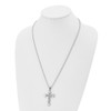 Lex & Lu Chisel Stainless Steel Silver Inlay Cross Pendant Necklace 24'' - 4 - Lex & Lu