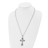 Lex & Lu Chisel Stainless Steel Enamel & Diamond Cross Pendant Necklace 24'' - 4 - Lex & Lu