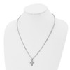 Lex & Lu Chisel Stainless Steel Crystal Cross Pendant Necklace 22'' - 4 - Lex & Lu