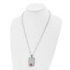 Lex & Lu Chisel Stainless Steel Red Enamel Medical Necklace 24'' - 4 - Lex & Lu