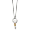 Lex & Lu Chisel Stainless Steel Gold Plated & CZ Key 22'' Necklace - 3 - Lex & Lu