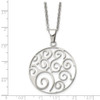 Lex & Lu Chisel Stainless Steel Polished Fancy Swirl Pendant Necklace 22'' - 5 - Lex & Lu