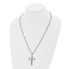 Lex & Lu Chisel Stainless Steel Polished & Laser-cut Cross Pendant Necklace 24'' - 4 - Lex & Lu