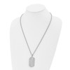 Lex & Lu Chisel Stainless Steel Laser-cut Cross Center Dog Tag Necklace 24'' - 4 - Lex & Lu