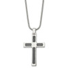 Lex & Lu Chisel Stainless Steel Wire & Polished Cross Pendant Necklace 24'' - 3 - Lex & Lu