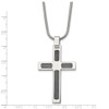 Lex & Lu Chisel Stainless Steel Wire & Polished Cross Pendant Necklace 24'' - 5 - Lex & Lu