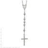 Lex & Lu Chisel Stainless Steel 8mm Bead Rosary Necklace 32.5'' - 5 - Lex & Lu
