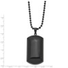 Lex & Lu Chisel Stainless Steel IP Black-plated & Blk Agate Dog Tag Necklace 30'' - 3 - Lex & Lu