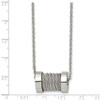 Lex & Lu Chisel Stainless Steel Wire Barrel Necklace 24'' - 5 - Lex & Lu