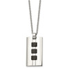 Lex & Lu Chisel Stainless Steel IP Black-plated Accents Necklace 24'' - 3 - Lex & Lu