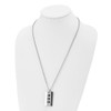 Lex & Lu Chisel Stainless Steel IP Black-plated Accents Necklace 24'' - 4 - Lex & Lu