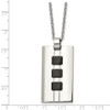 Lex & Lu Chisel Stainless Steel IP Black-plated Accents Necklace 24'' - 5 - Lex & Lu