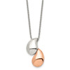 Lex & Lu Chisel Stainless Steel Pink Plated & Polished Teardrop Necklace 18'' - Lex & Lu