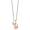 Lex & Lu Chisel Stainless Steel Pink Plated & Polished Teardrop Necklace 18'' - 3 - Lex & Lu