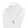 Lex & Lu Chisel Stainless Steel Pink Plated & Polished Teardrop Necklace 18'' - 4 - Lex & Lu