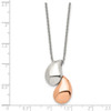 Lex & Lu Chisel Stainless Steel Pink Plated & Polished Teardrop Necklace 18'' - 5 - Lex & Lu