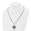 Lex & Lu Chisel Stainless Steel IP Blk Plated Moveable Shield Pendant Necklace - 4 - Lex & Lu