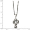 Lex & Lu Chisel Stainless Steel Antiqued Cross Pendant Necklace 18'' - 5 - Lex & Lu