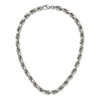 Lex & Lu Chisel Stainless Steel Polished Oval Link Necklace 24'' - 3 - Lex & Lu