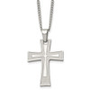 Lex & Lu Chisel Stainless Steel Cross Pendant Necklace 24'' LAL40772 - Lex & Lu