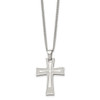 Lex & Lu Chisel Stainless Steel Cross Pendant Necklace 24'' LAL40772 - 3 - Lex & Lu