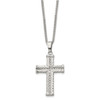 Lex & Lu Chisel Stainless Steel Fancy Textured Cross Pendant Necklace 22'' - 3 - Lex & Lu