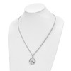 Lex & Lu Chisel Stainless Steel Claddagh w/CZs Pendant Necklace 20'' - 4 - Lex & Lu