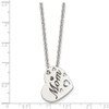 Lex & Lu Chisel Stainless Steel Mom Heart Slide Pendant Necklace 20'' - 5 - Lex & Lu