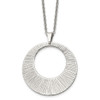 Lex & Lu Chisel Stainless Steel Textured Pendant Necklace 24'' - Lex & Lu