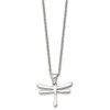 Lex & Lu Chisel Stainless Steel Polished Dragonfly Pendant Necklace 20'' - 3 - Lex & Lu