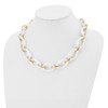 Lex & Lu Chisel Stainless Steel Yellow Plated & White Ceramic Necklace 20'' - 4 - Lex & Lu