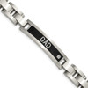 Lex & Lu Chisel Stainless Steel Blk-plated 8.75'' Dad Bracelet & 24'' Dad Necklace - 3 - Lex & Lu