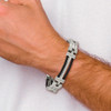 Lex & Lu Chisel Titanium Black Plated Bracelet 8.5'' - 4 - Lex & Lu