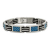 Lex & Lu Chisel Titanium Polished w/Blue Carbon Fiber & Rubber Bracelet 8.5'' - 4 - Lex & Lu