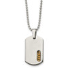 Lex & Lu Chisel Titanium Yellow Plated 22'' Necklace - Lex & Lu