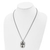Lex & Lu Chisel Titanium Black Plated Moveable Cross 22'' Necklace - 3 - Lex & Lu