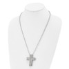 Lex & Lu Chisel Titanium Polished Cross Necklace 24'' - 4 - Lex & Lu