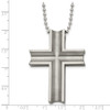Lex & Lu Chisel Titanium Polished Cross Necklace 24'' - 5 - Lex & Lu