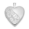 Lex & Lu Sterling Silver 20mm Swirl & Polished Heart Locket - Lex & Lu