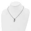 Lex & Lu Chisel Stainless Steel Polished Crystal Necklace 18'' - 4 - Lex & Lu