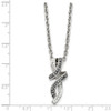 Lex & Lu Chisel Stainless Steel Polished Crystal Necklace 18'' - 5 - Lex & Lu