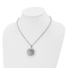 Lex & Lu Chisel Stainless Steel Polished Puffed Cut-out Design Necklace 18'' - 4 - Lex & Lu