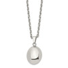 Lex & Lu Chisel Stainless Steel Polished Hollow Puff Oval Necklace 18'' - Lex & Lu