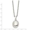 Lex & Lu Chisel Stainless Steel Polished Hollow Puff Oval Necklace 18'' - 5 - Lex & Lu